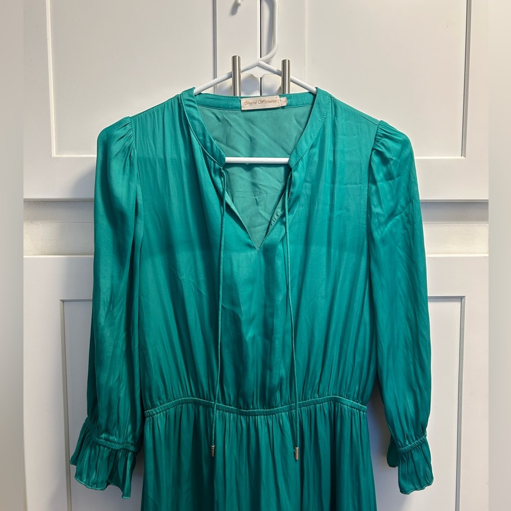 Green Ingrid Wittman flow dress